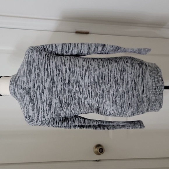 Gap Size M Gray White Black Marled Button Front Cardigan Sweater with Pockets - Picture 5 of 13